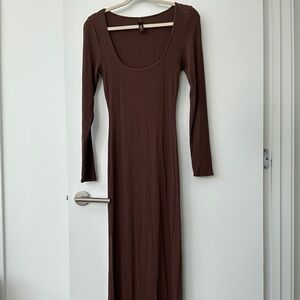 SKIMS Long Sleeve Dress Bordeaux